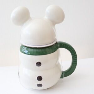 NEW 2024 Disney Parks Christmas Mickey Mouse Snowman Mug with Lid Holidays 14oz